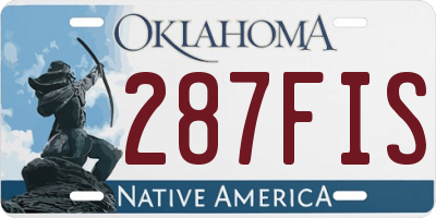 OK license plate 287FIS