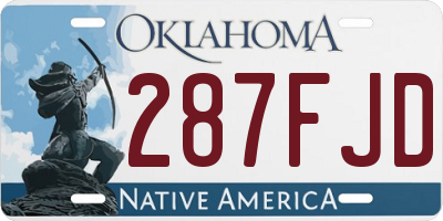 OK license plate 287FJD