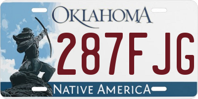 OK license plate 287FJG