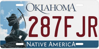OK license plate 287FJR