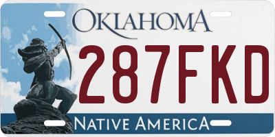 OK license plate 287FKD