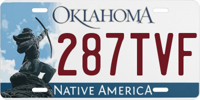 OK license plate 287TVF