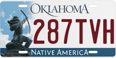 OK license plate 287TVH