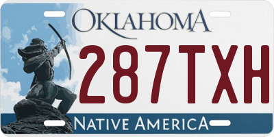 OK license plate 287TXH