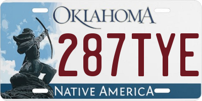 OK license plate 287TYE