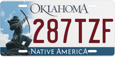 OK license plate 287TZF