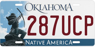 OK license plate 287UCP
