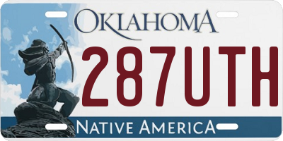 OK license plate 287UTH