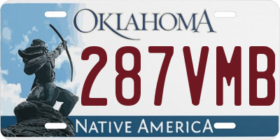 OK license plate 287VMB