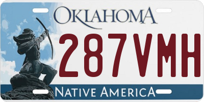 OK license plate 287VMH