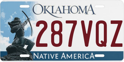 OK license plate 287VQZ
