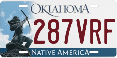 OK license plate 287VRF