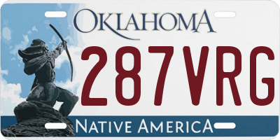 OK license plate 287VRG