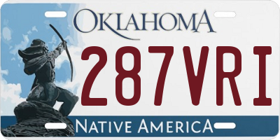 OK license plate 287VRI