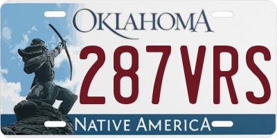 OK license plate 287VRS
