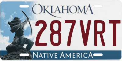 OK license plate 287VRT