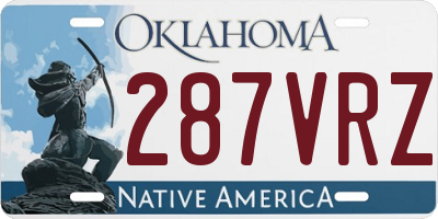 OK license plate 287VRZ
