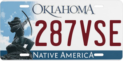 OK license plate 287VSE