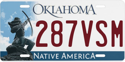 OK license plate 287VSM