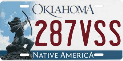 OK license plate 287VSS