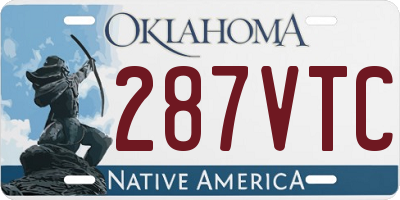 OK license plate 287VTC