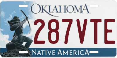 OK license plate 287VTE