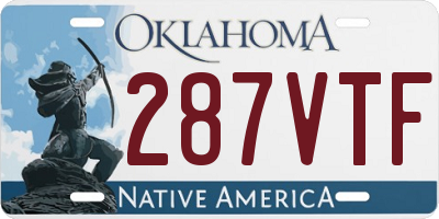 OK license plate 287VTF