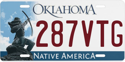 OK license plate 287VTG