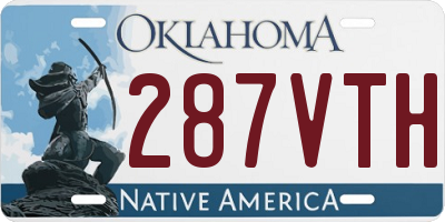 OK license plate 287VTH