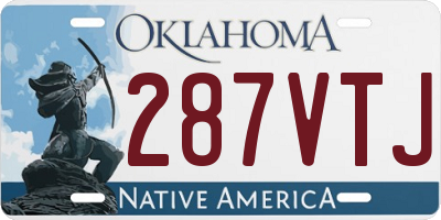 OK license plate 287VTJ