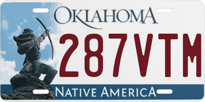 OK license plate 287VTM