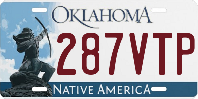 OK license plate 287VTP