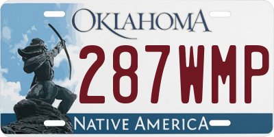 OK license plate 287WMP
