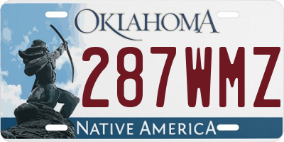 OK license plate 287WMZ