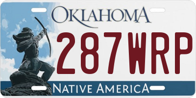 OK license plate 287WRP