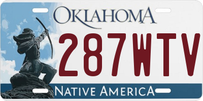 OK license plate 287WTV