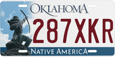 OK license plate 287XKR