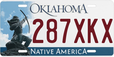 OK license plate 287XKX