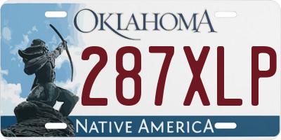 OK license plate 287XLP