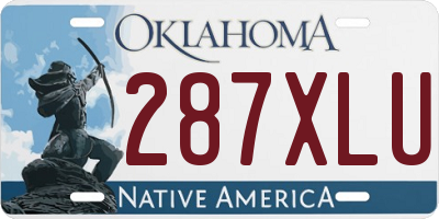 OK license plate 287XLU