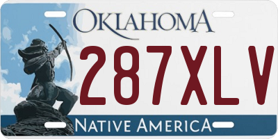 OK license plate 287XLV