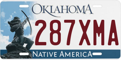 OK license plate 287XMA