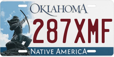 OK license plate 287XMF