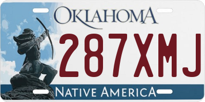 OK license plate 287XMJ