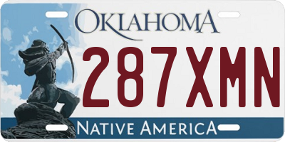 OK license plate 287XMN