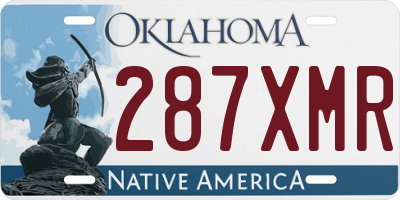 OK license plate 287XMR