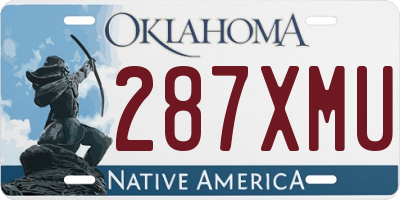 OK license plate 287XMU