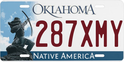 OK license plate 287XMY