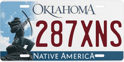 OK license plate 287XNS