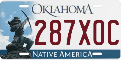 OK license plate 287XOC